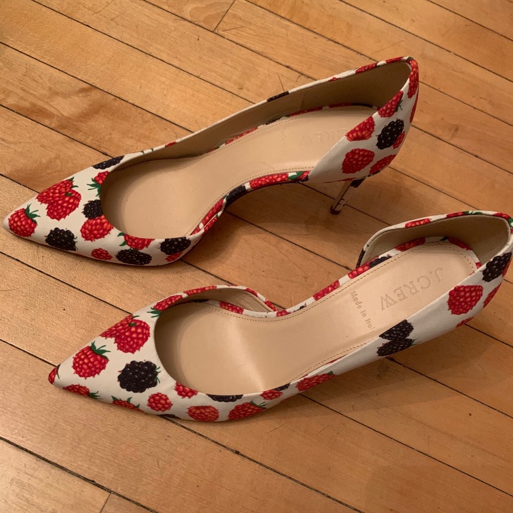 J. Crew D’orsay Heels in Berry Print